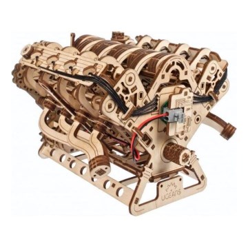 Ugears - 3D drevené mechanické puzzle Motor V8