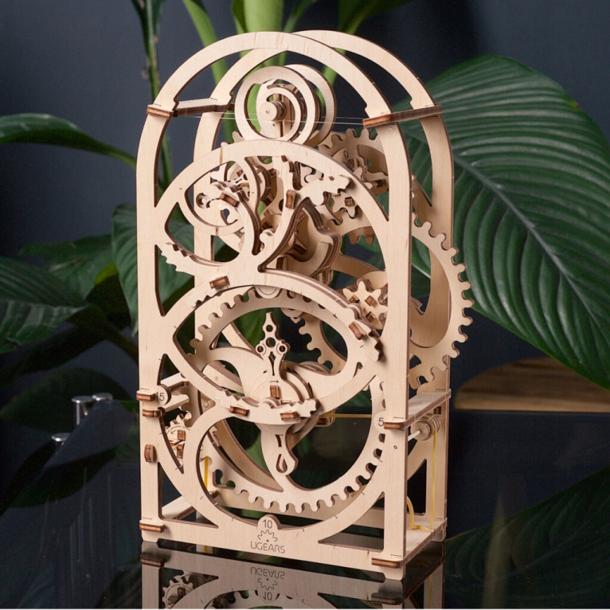 Ugears - 3D drevenené mechanické puzzle Hodinový strojček