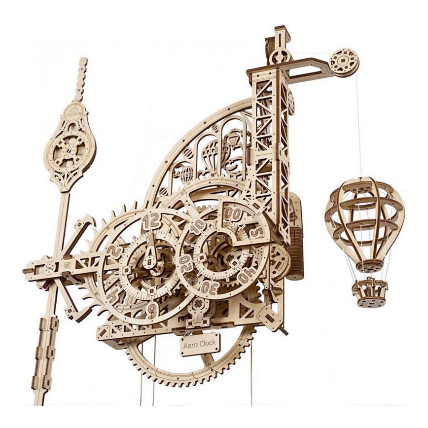 Ugears - 3D drevenené mechanické puzzle Nástenné hodiny Aero