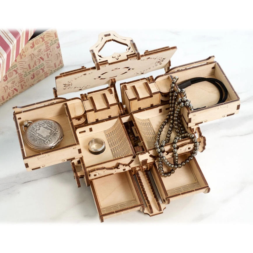 Ugears - 3D drevenené mechanické puzzle Starožitná šperkovnica