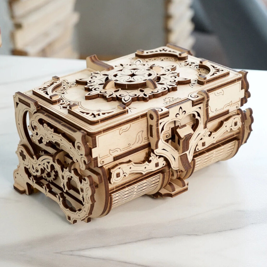Ugears - 3D drevenené mechanické puzzle Starožitná šperkovnica