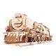 Ugears - 3D drevenené mechanické puzzle V-Express parná lokomotíva s tendrom