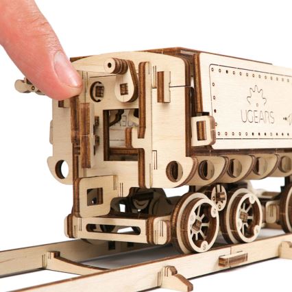 Ugears - 3D drevenené mechanické puzzle V-Express parná lokomotíva s tendrom