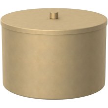 Úložná kovová krabica 12x17,5 cm zlatá