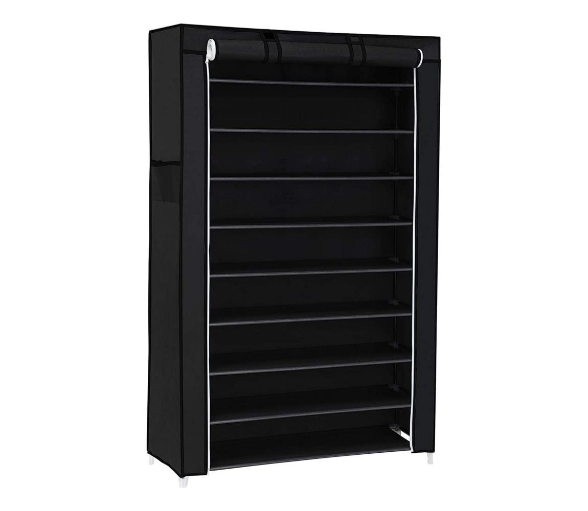 Úložná látková skriňa s policami MATIS 88x160 cm čierna RXJ36H01