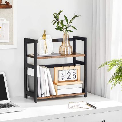 Úložná polica MARGE hnedá/čierna