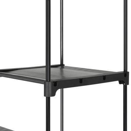 Úložná textilná skriňa s policami a šatníkovou tyčou MATIS 140x174 cm sivá