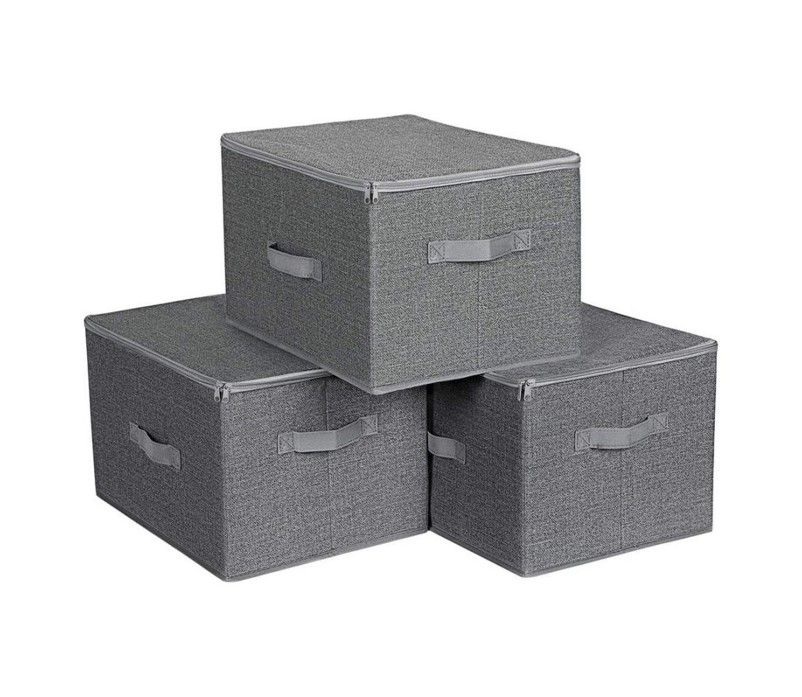 Úložný box so zipsom 3 ks CURAN sivý RYZB03G