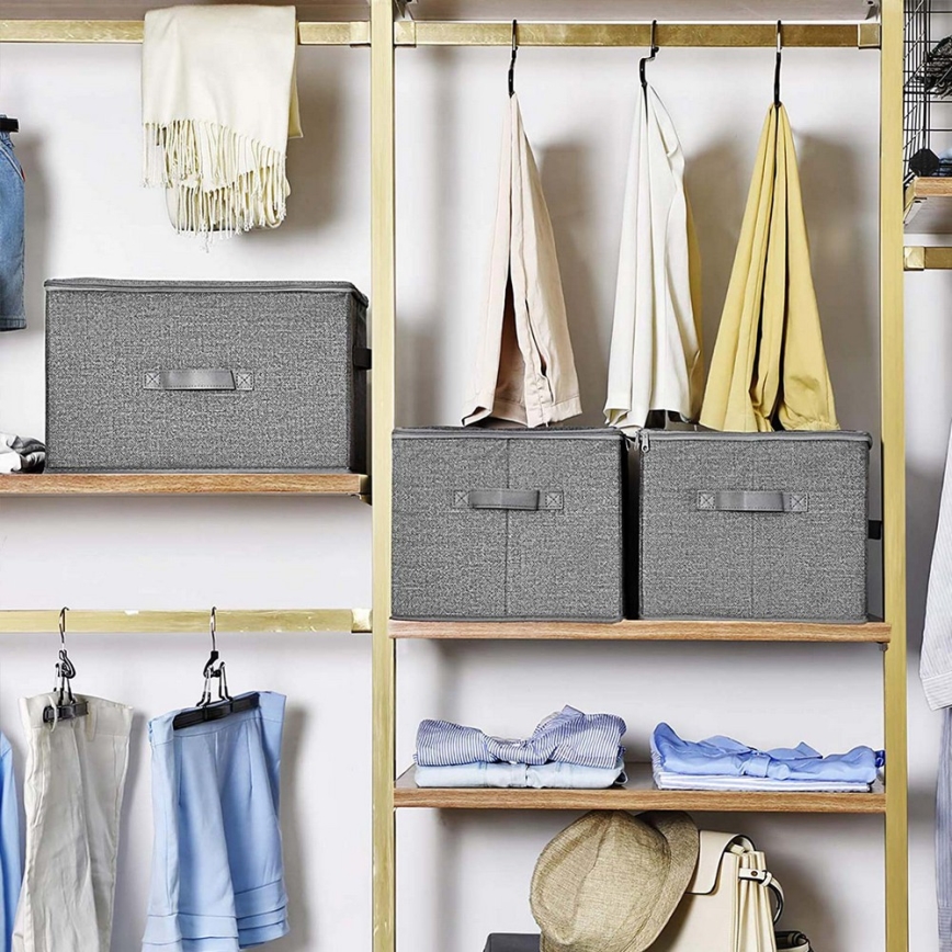 Úložný box so zipsom 3 ks CURAN sivý