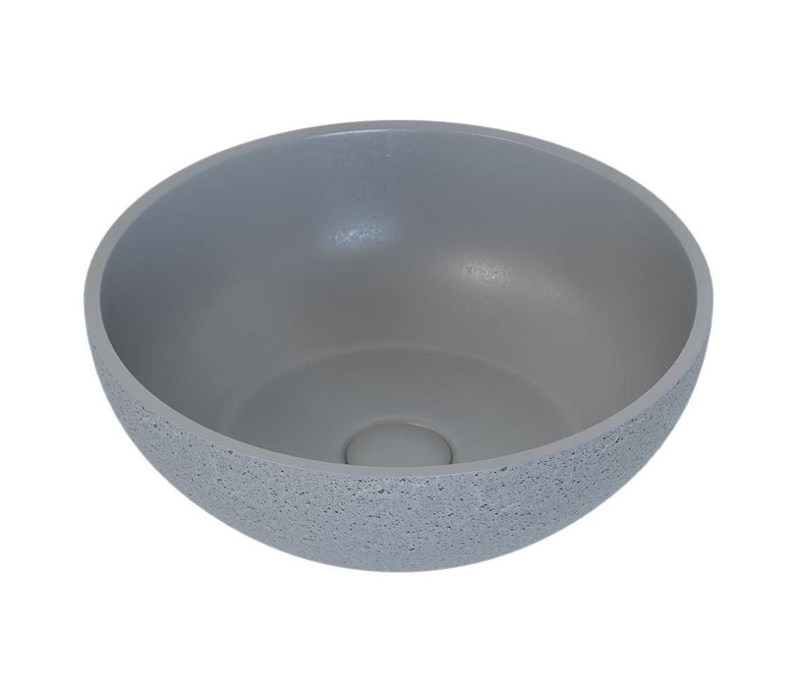 BATH DELUXE Umývadlo na dosku BERGEN, priemer 39 cm, betón/šedá 06-039-19-23-00