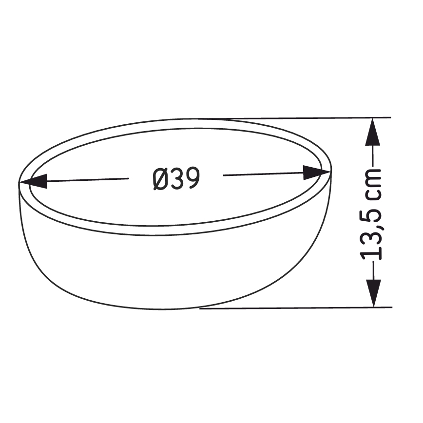 Umývadlo na dosku BERGEN, priemer 39 cm, betón/šedá