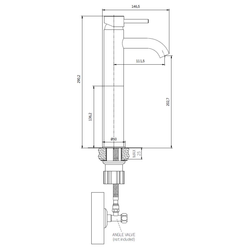 Umývadlová batéria DRAGOR 29 cm lesklá mosadz