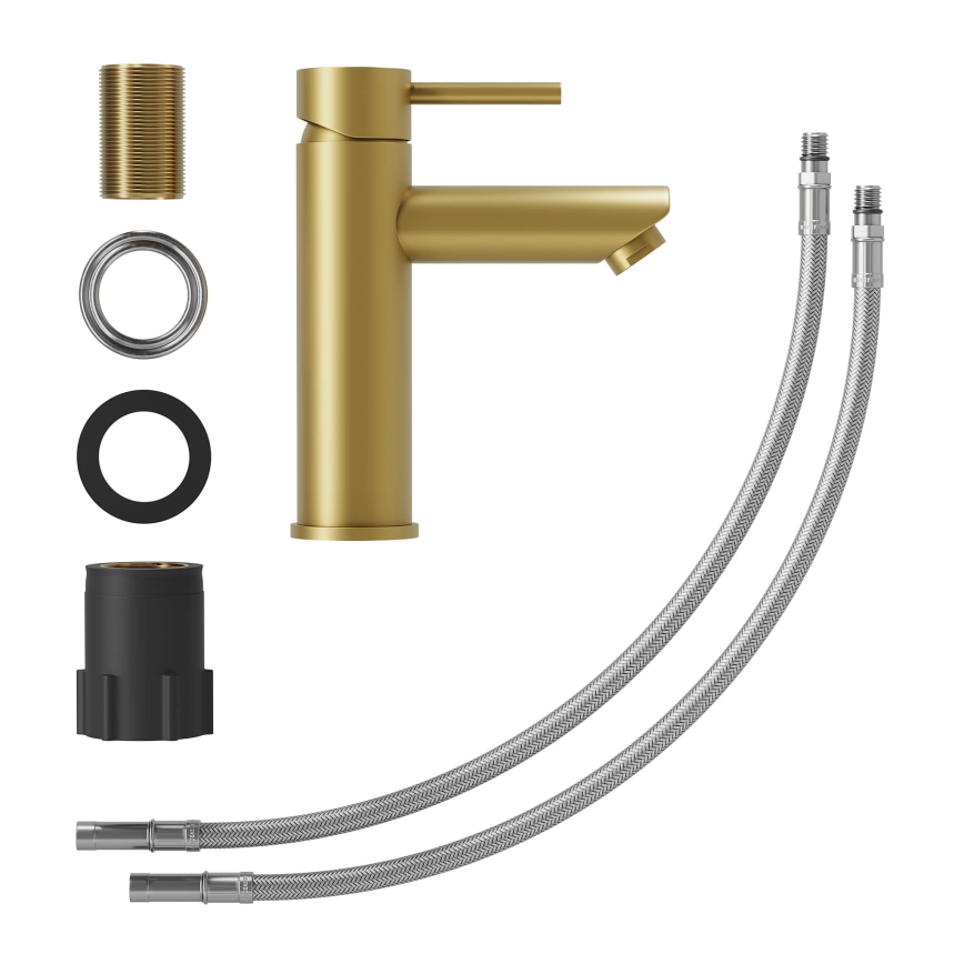 Umývadlová batéria RINGSTED 17,8 cm, kartáčovaná mosadz