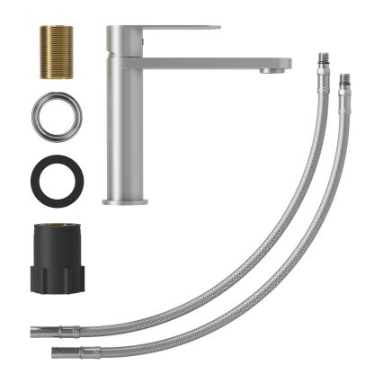 Umývadlová batéria TARNBY 17,3 cm, kartáčovaná nerezová oceľ