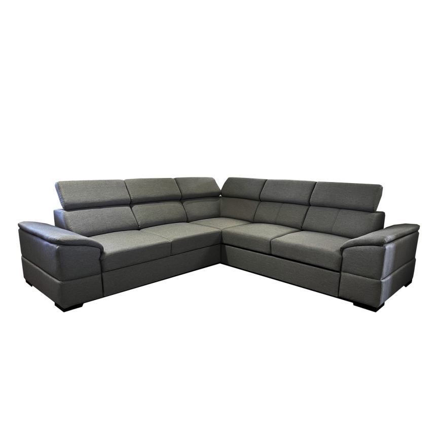 Univerzálna rohová rozkladacia sedacia súprava s úložným priestorom GRANADA tmavosivá