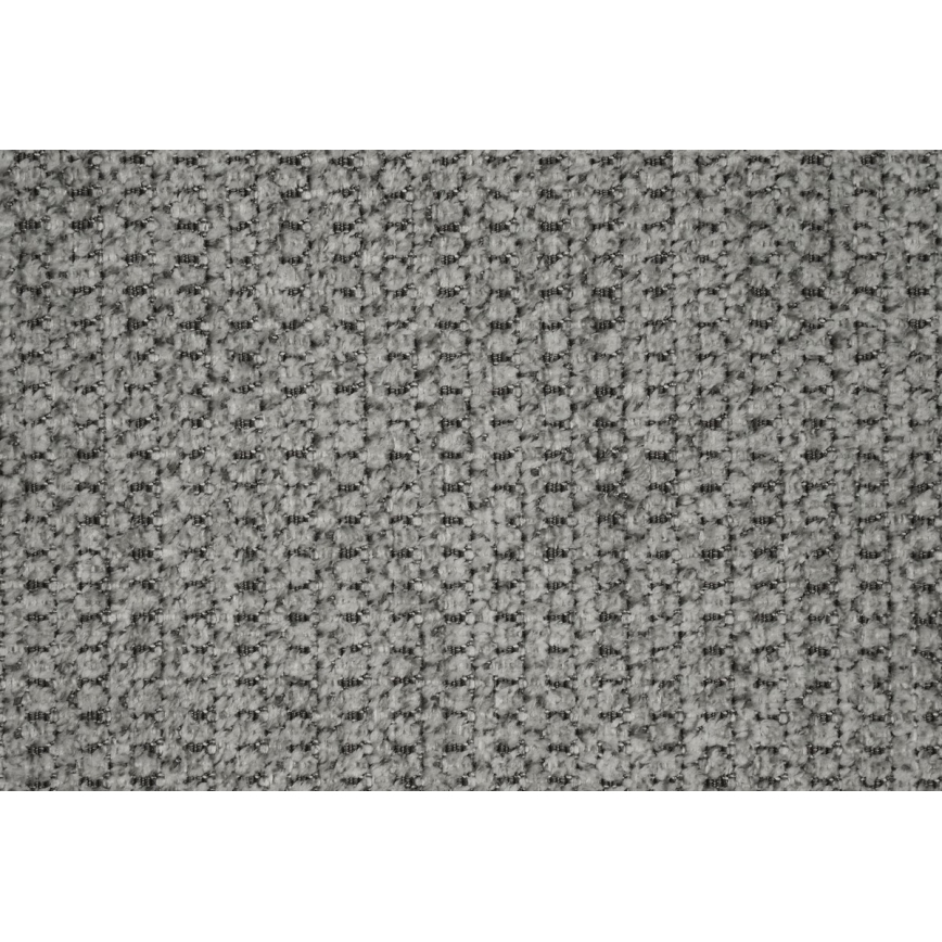 Štruktúra látky je zobrazená v detailnom zábere. Látka je sivá s jemnou, textúrovanou väzbou, ktorá vytvára mriežkový vzor. Na fotografii je vidieť len samotná textília.