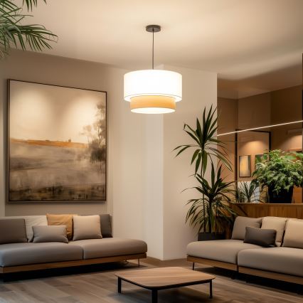 Univerzálne tienidlo KERIA, priemer 50 cm, biela/hnedá