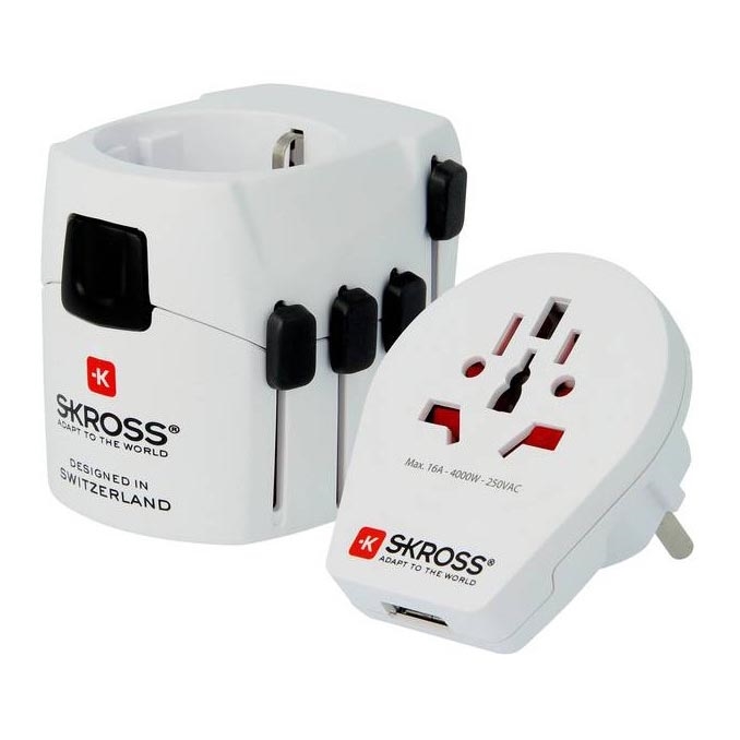 Univerzálny cestovný adaptér pre celý svet 230V + USB port