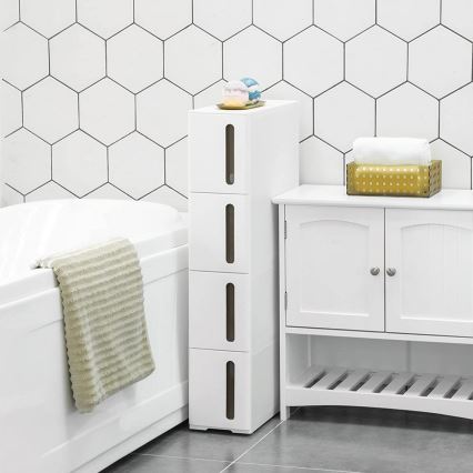 Univerzálny policový regál do kuchyne MARGE biela/hnedá