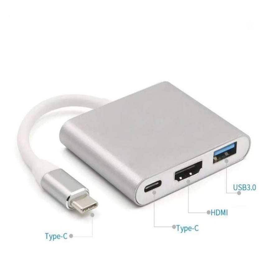 USB-C hub 3 v 1 s podporou Power Delivery 100 W a výstupom HDMI 4K