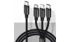 USB kábel Lightning / MicroUSB / USB-C 1m čierna