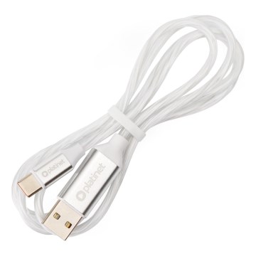 USB kábel USB-A / USB-C konektor s LED podsvietením 18W 1m biela