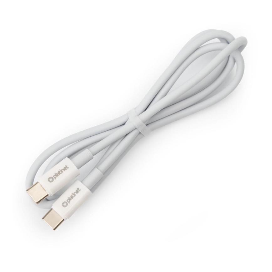 USB kábel USB-C / USB-C konektor 60W 1m biela