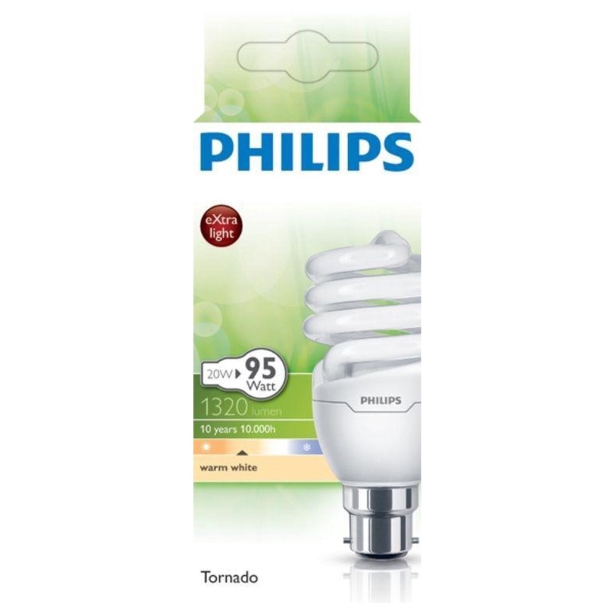 Úsporná žiarovka Philips TORNADO B22/20W/230V 2700K