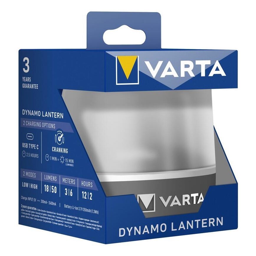 Varta 17670101111 - LED Nabíjacia svietidlo DYNAMO LANTERN LED/5V 350 mAhIP54