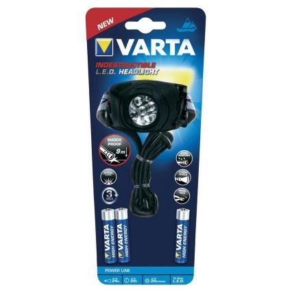 Varta 17730 - LED Čelovka INDESTRUCTIBLE H10 LED/3xAAA