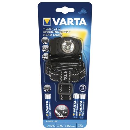 Varta 17731 - LED Čelovka INDESTRUCTIBLE H20 LED/1W/3xAAA