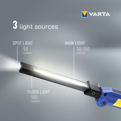 Varta 18649101401 - LED Nabíjacia baterka WORK FLEX F20R LED/5V IP54