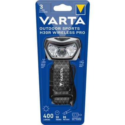 Varta 18650101401 - LED stmievačná nabíjateľná čelovka s bezdrôtovým nabíjaním OUTDOOR SPORTS LED/5V 1800 mAh IPX7