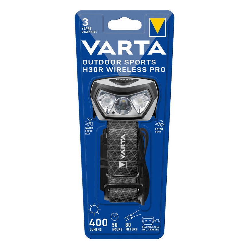 Varta 18650101401 - LED stmievačná nabíjateľná čelovka s bezdrôtovým nabíjaním OUTDOOR SPORTS LED/5V 1800 mAh IPX7