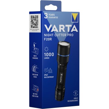 Varta 18920101111 - LED nabíjacia baterka NIGHT CUTTER PRO F20R LED/USB IP67