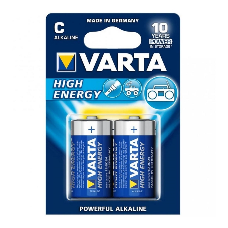 Varta 4914 - 2 ks Alkalické batérie HIGH ENERGY C 1,5V