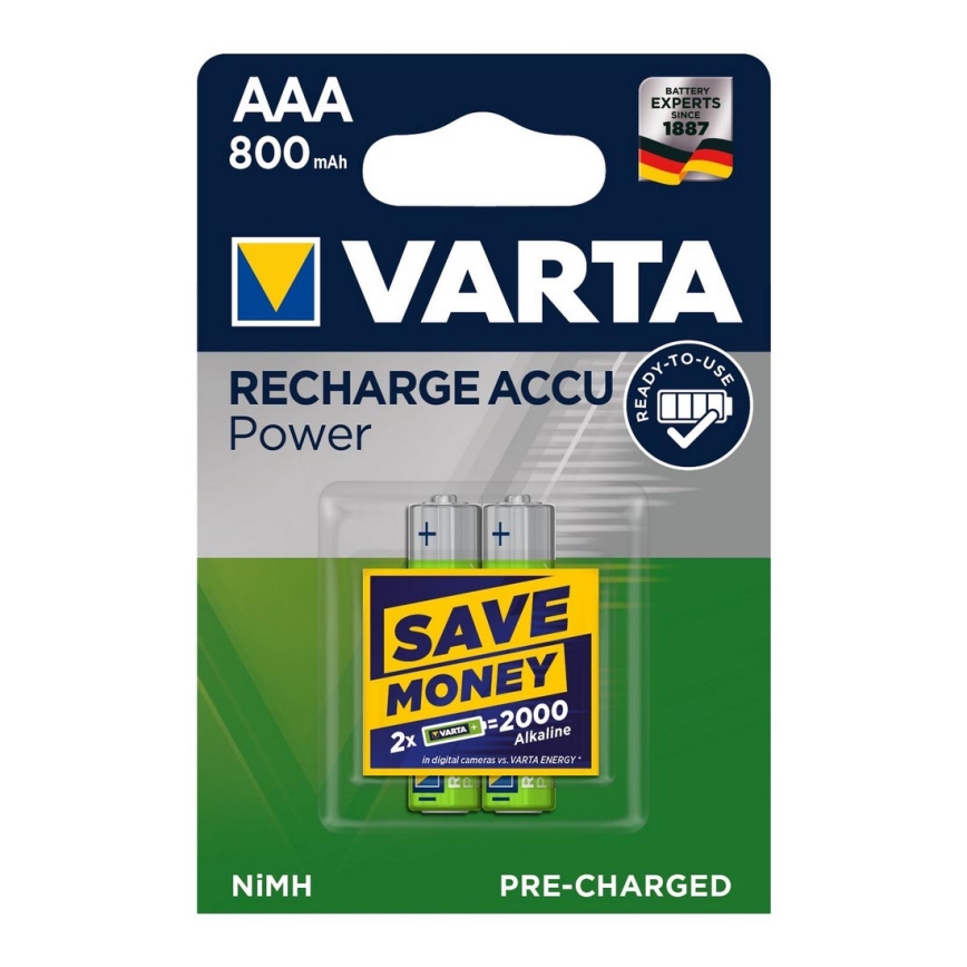 Varta 56703 - 2 ks Nabíjacie batérie ACCU AAA NiMH/800mAh/1,2V