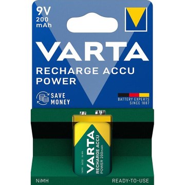 Varta 56722101401 - 1 ks Dobíjateľný akumulátor ACCU Ni-MH/200mAh/9V