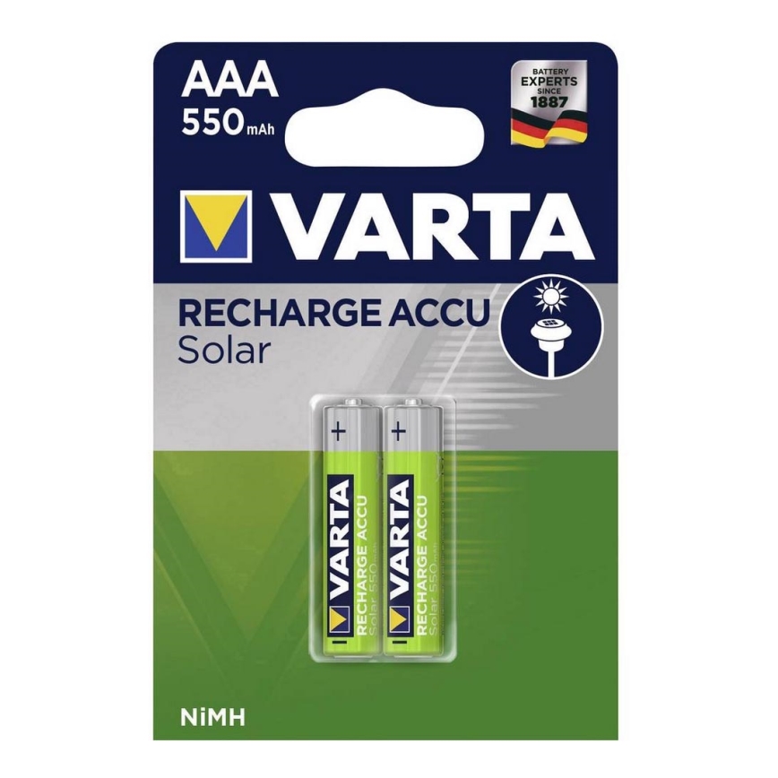 Varta 56733 - 2 ks Nabíjacie batérie SOLAR ACCU AAA NiMH/550mAh/1,2V