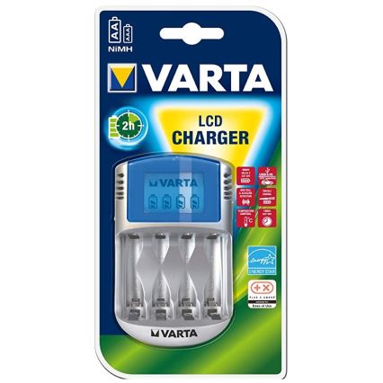 Varta 57070 - Nabíjačka batérií LCD 4xAA/AAA 100-240V/12V/5V