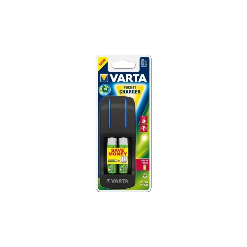 Varta 57642 - Nabíjačka batérií POCKET 4xAA/AAA 2100mAh 100-240V