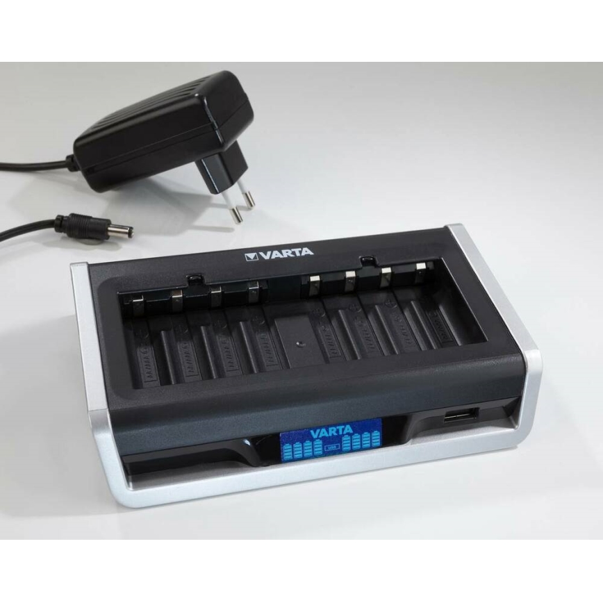 VARTA 57671 - LCD Multi nabíjačka 8xAA/AAA a USB nabíjanie 4h