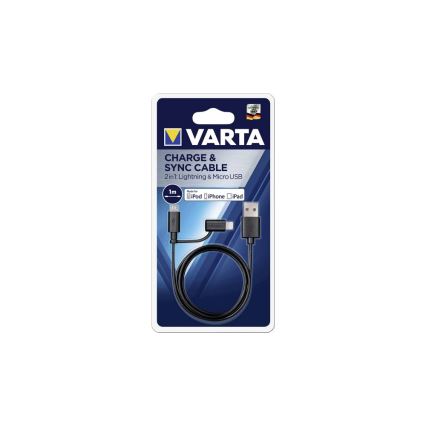 VARTA 57943 - USB kábel s konektorom Lightning a Micro USB