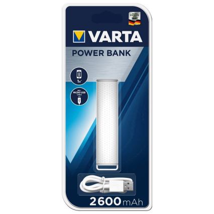 Varta 57959 - Power Bank 2600mAh/3,7V biela