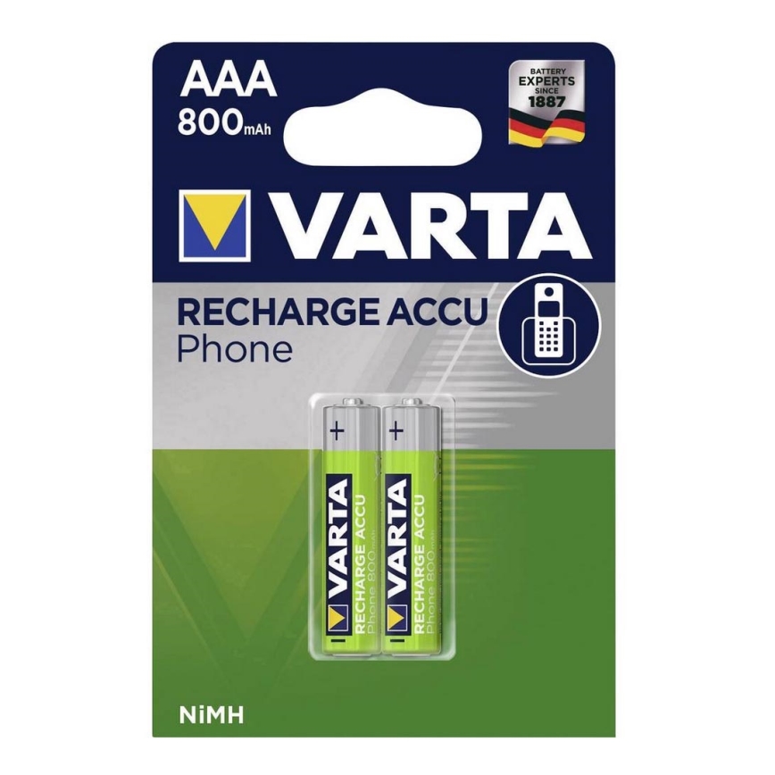 Varta 58398 - 2 ks Nabíjacia batéria PHONE ACCU AAA NiMH/800mAh/1,2V