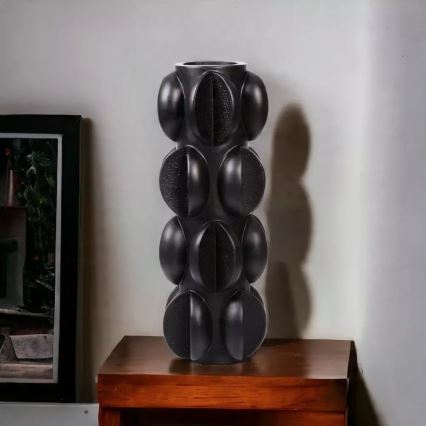 Váza 37x15 cm živica/matná čierna