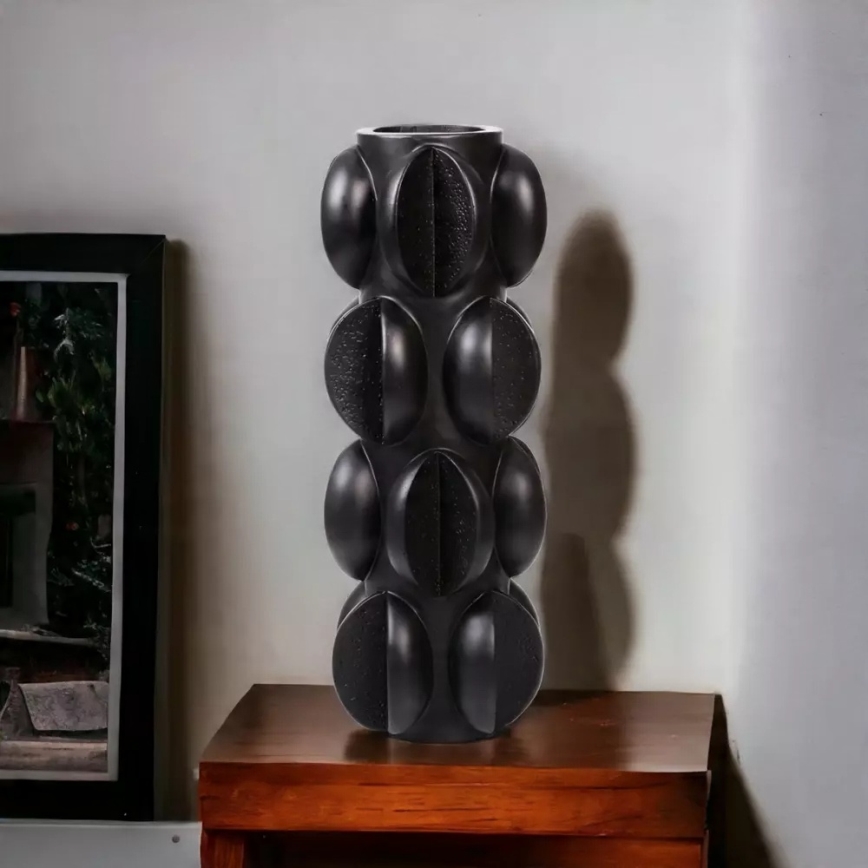 Váza 37x15 cm živica/matná čierna