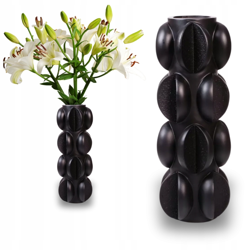 Váza 37x15 cm živica/matná čierna