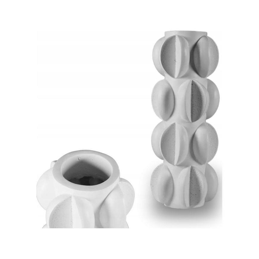 Váza 37x19 cm živica/matná biela