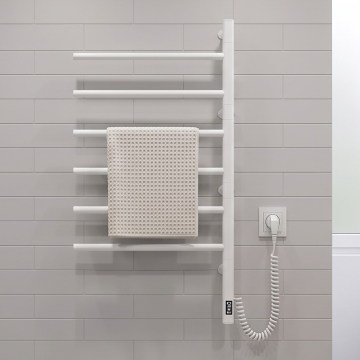 Vertaduro - Elektrický otočný sušiak na uteráky s termostatom ARA 105W/230V 80x49 cm IP44 biela